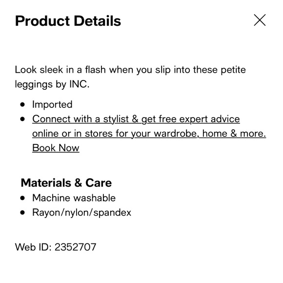 INC International Concepts- Petite Black Seamless Leggings - Picture 6 of 6